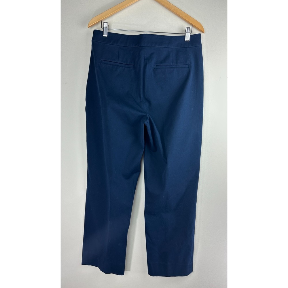 J.Crew Kate Straight-Leg Pant Navy Bi-Stretch Cotton Blend BF401 Womens Size 10 - Picture 8 of 9